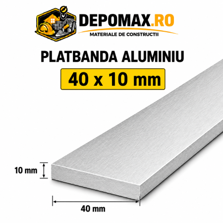 Platbanda aluminiu 40 x 10 mm, 6 metri (EN-AW 6060)